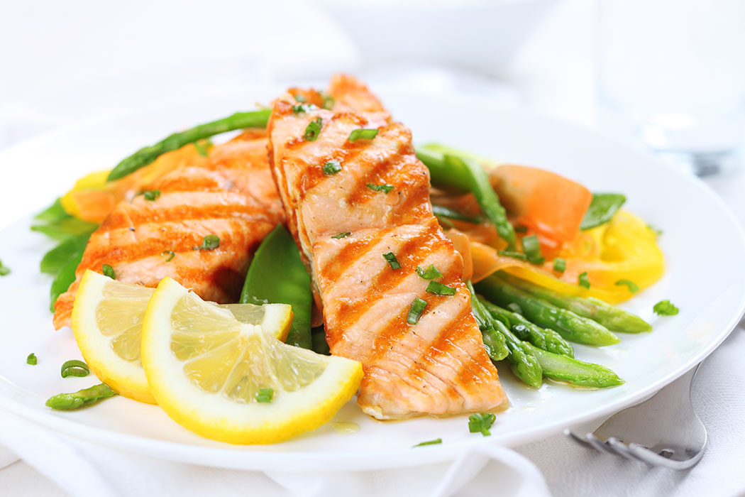 A plate of salmon representing seafood exported from Atlantic Canada